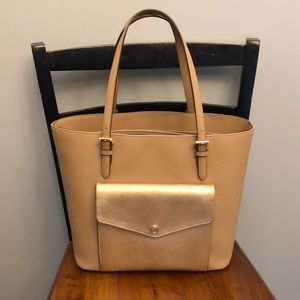 Michael Kors tan & shimmery tote